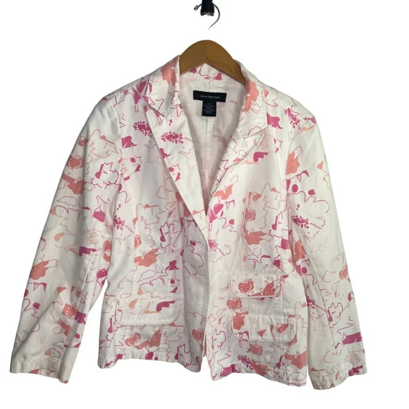 Calvin‎ Klein Jeans Abstract Blazer Jacket Size XL - Picture 1 of 12